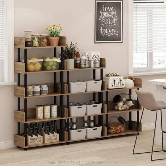 Furinno TURN-N-TUBE 5-Tier Display Shelf, Storage Shelves, Book Shelf, Open - Image 2