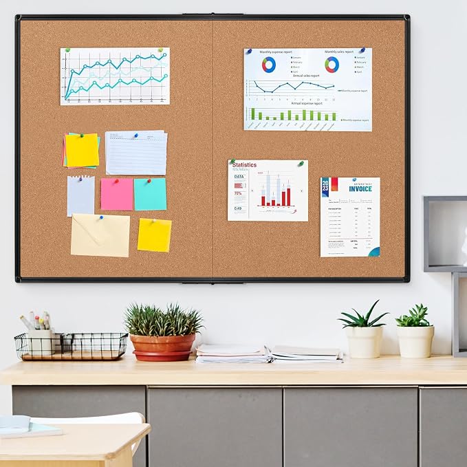 Cork Board Bulletin Board 36 x 48, Foldable Notice Pin Board - Image 8
