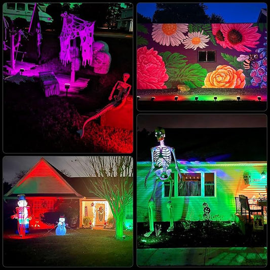 WELALO Solar Color Changing Spot Lights Outdoor, Waterproof Solar Halloween - Image 2