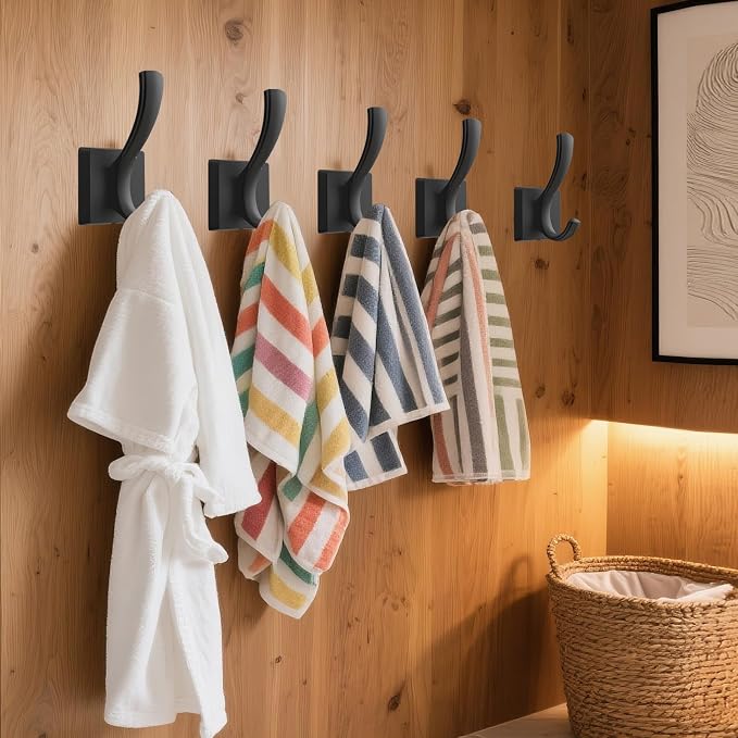TOFIIGREM Black Towel Hooks Coat Hook, Towels Robe Holder - Image 9