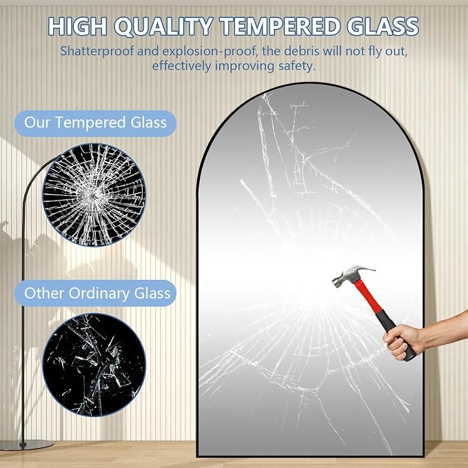 Large Standing Mirror Full Length, Hanging or Wall Mounted - Image 8