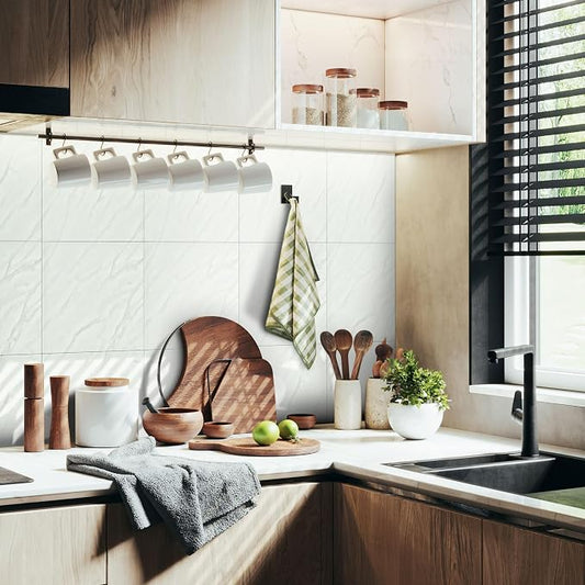 Vieshful 20pcs Peel and Stick Backsplash Tile,12"x12" Self Adhesive Marble Tile - Image 2