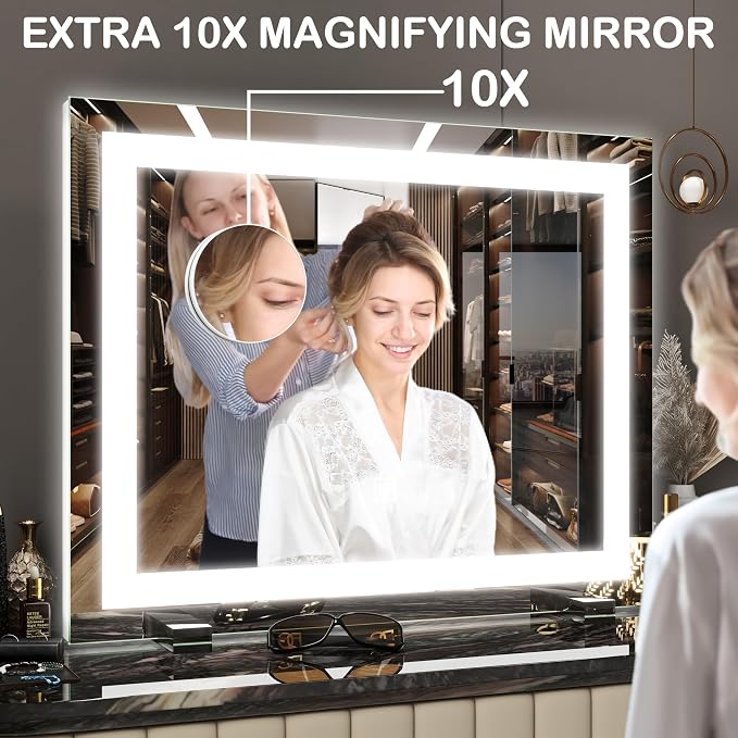 FENNIO Vanity Mirror with Lights,20"x23" Lighted Makeup Mirror, Large Makeup - Image 7