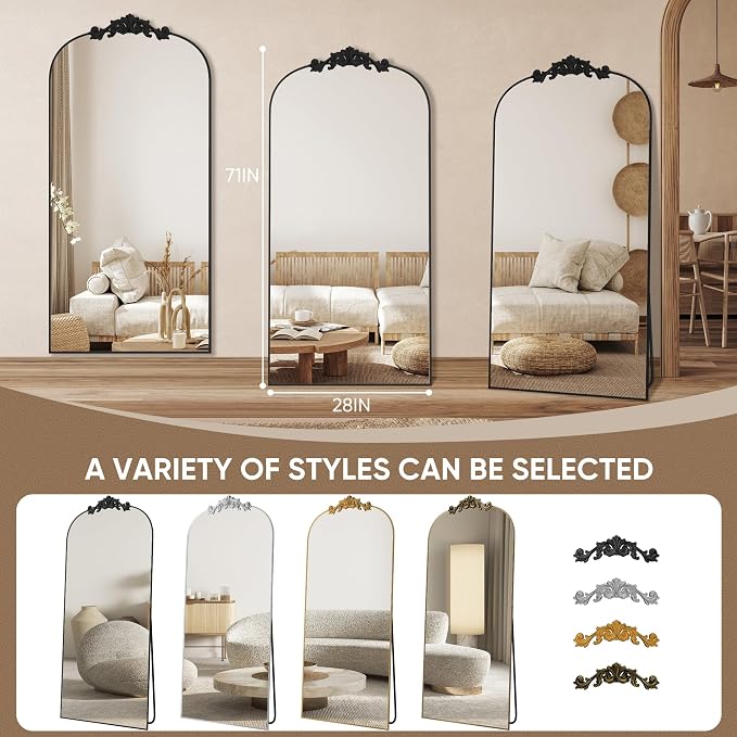 Antok Arched Full Length Mirror, Full Body Mirrors - Image 8