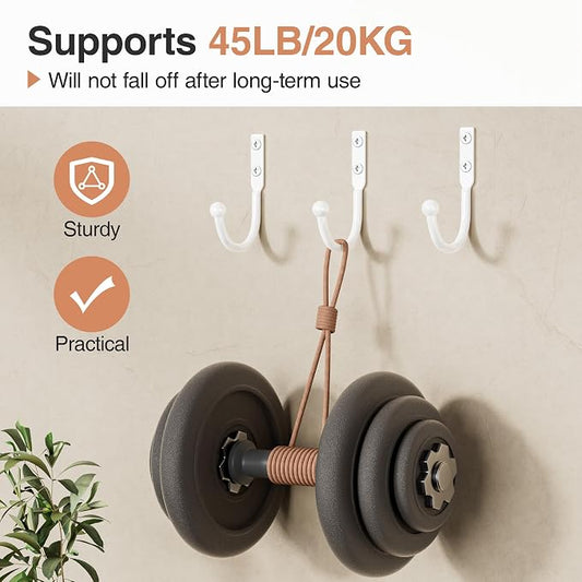6 Pack Wall Hooks,Metal Hooks Hold up to 45 Lbs,Hooks Wall Mount - Image 2