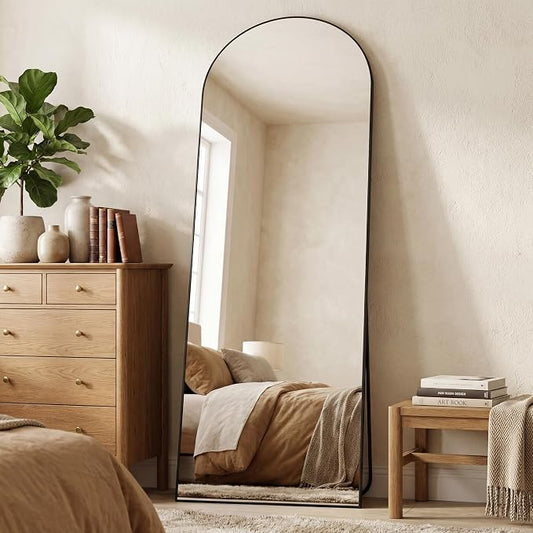 Antok 64" x21” Arched Full Length Floor Mirror, Free Standing/Wall Mount/Leaning - Image 2