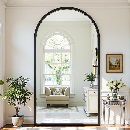 Full Length Mirror 82"×44" Floor Mirror Standing Tall Mirror, Arched Stand up - Image 2