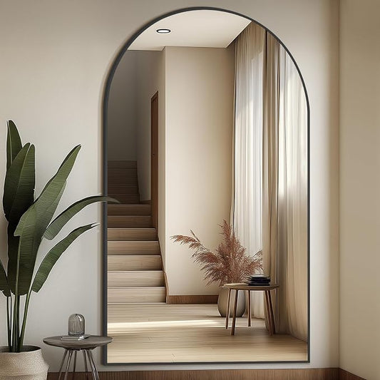 Arched Full Length Mirror, Tempered Glass Large Free Standing Mirror - Image 2