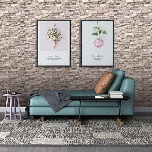 10PCS 3D Wall Panels Peel and Stick Foam 3D Brick Wallpaper Peel and Stick Faux - Image 2