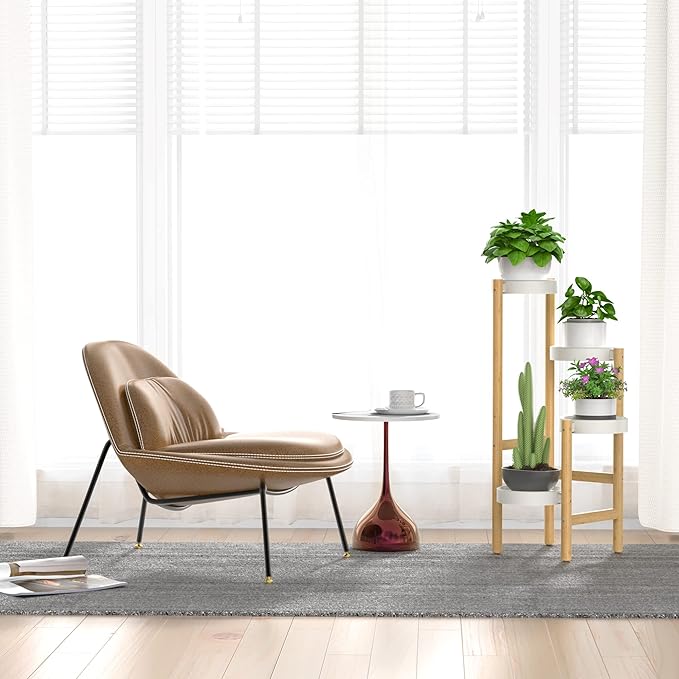 Wisuce Bamboo Plant Stands Indoor, 4 Tier Tall Corner Plant Stand Holder & Plant Display Rack for Outdoor Garden Indoor Home (4 Tier -2)