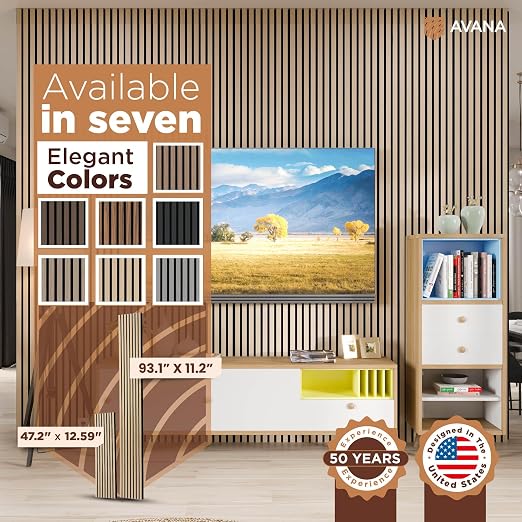 Avana Acoustic Wood Wall Panels – 93.2x11.25 Inch Panels – Fits 94x12 Layout – - Image 7