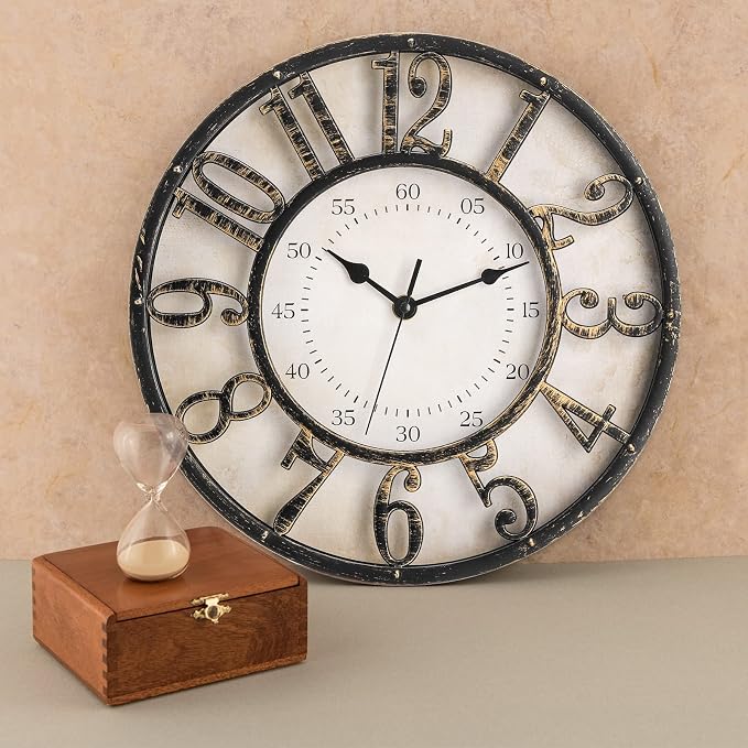ZOOFOX 12 Inch Retro Wall Clock, Silent Non-Ticking Battery Operated Movement - Image 6