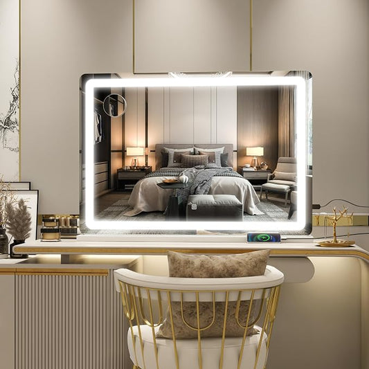ROLOVE Vanity Mirror with Lights, LED Makeup Mirror, Touch Screen Control - Image 2