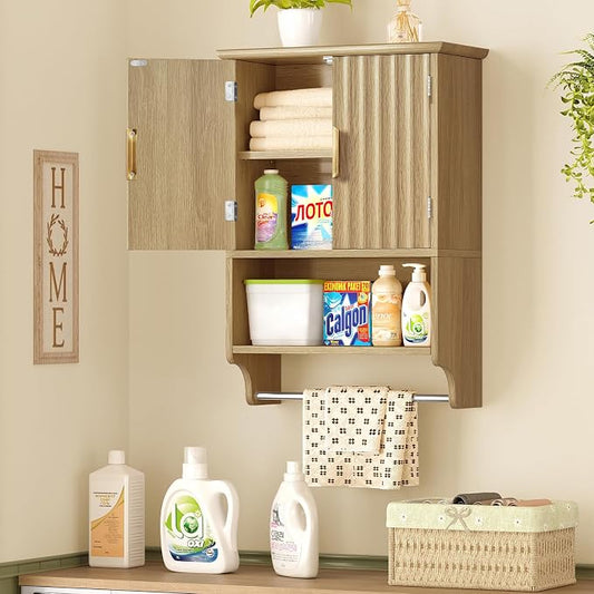TEENFON Fluted Bathroom Wall Cabinet - Image 2