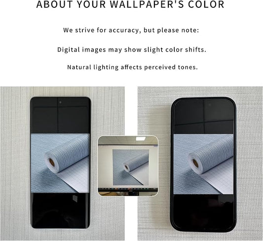 Haimin Grasscloth Wallpaper Textured 24in X 393in Fabric Contact Paper Grey - Image 2