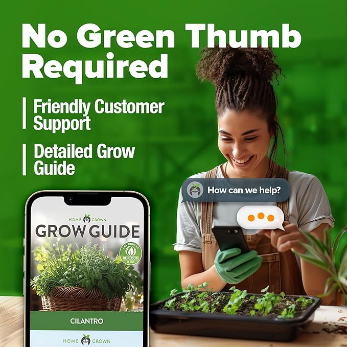 HOME GROWN π¨π¦π π£π₯ππ ππ¨π 1000+ Cilantro Seeds for Planting Indoors or Outdoors - Non-GMO Heirloom Herbs, Coriander Plant Seeds - Complete Your Herb Seeds Collection for Your Indoor Herb Garden