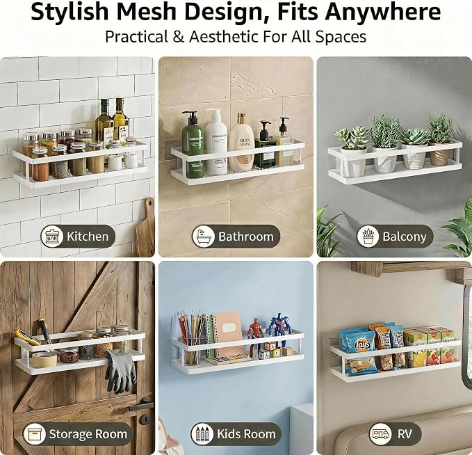 PUSDON 5-in-1 16.5" Extra Long Kitchen Organizer & Shower Caddy Set, Wall Mount - Image 7