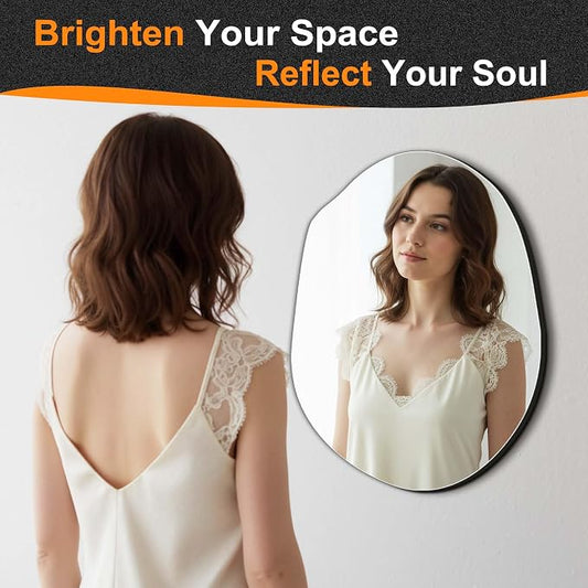 Delma Irregular Wall Mirror, Frameless Decorative Mirror - Image 2