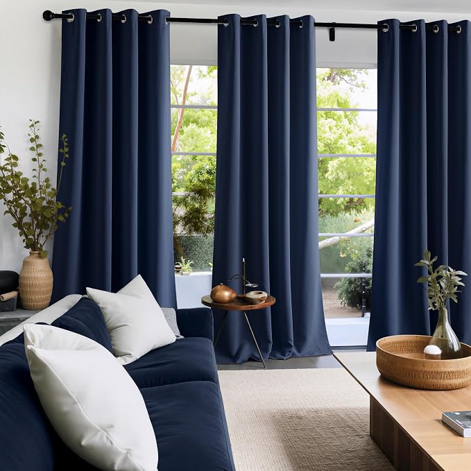 NICETOWN Room Darkening Draperies Curtains Panels, 2 Panels Navy Blue W52 x L90 - Image 9