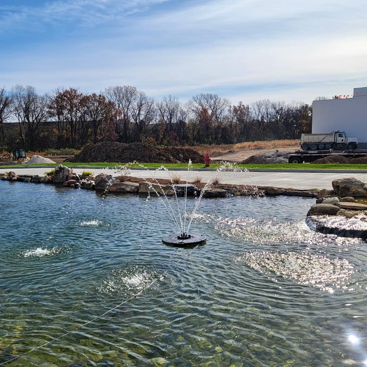 HALF OFF PONDS Floating Fountain – 1/4 HP Pond Aerator, 100' Cord – 3000 GPH Water Pump – 9 Spray Patterns – Energy-Efficient – for Small Ponds & Water Gardens