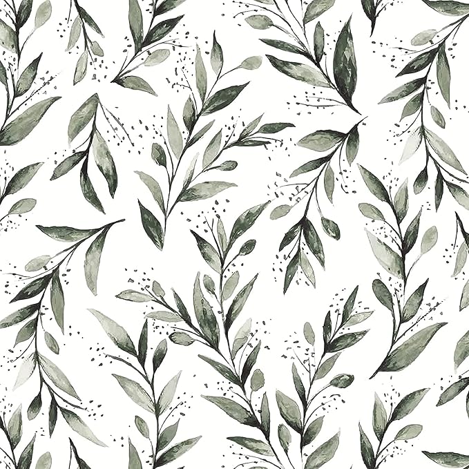 Livebor Olive Leaf Wallpaper Peel and Stick Leaf Contact Paper 17.7inch x - Image 9