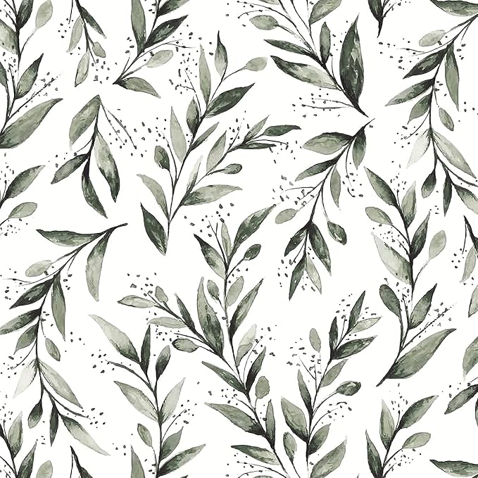Livebor Olive Leaf Wallpaper Peel and Stick Leaf Contact Paper 17.7inch x - Image 9