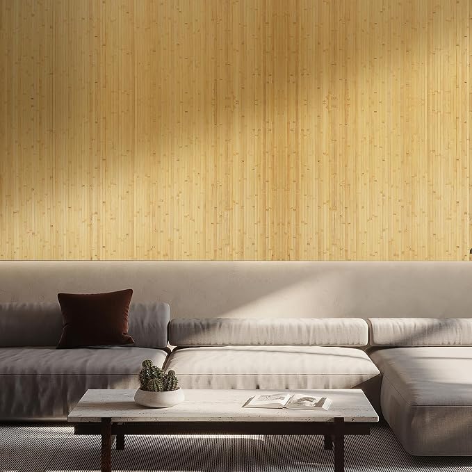 OUZUGIE 2 Pack 96x48 Inch Natural Bamboo Wall Panel – Natural Pole Wrap Paneling - Image 9