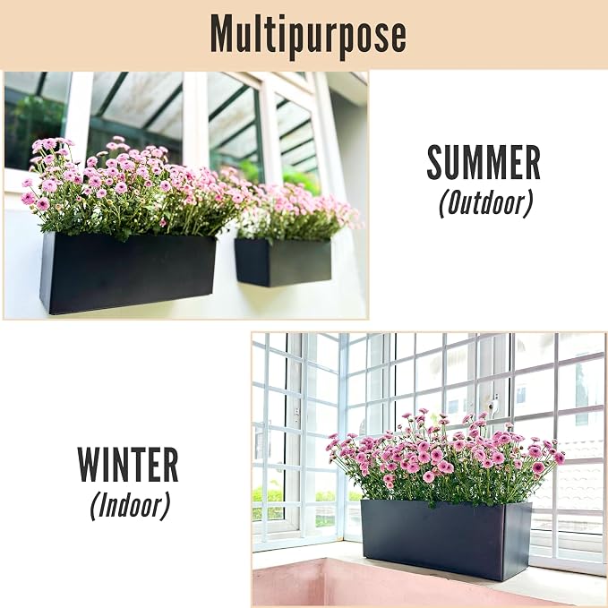 LaLaGreen Wall Planters for Outdoor Black Self Watering System Hanging Planter - Image 8