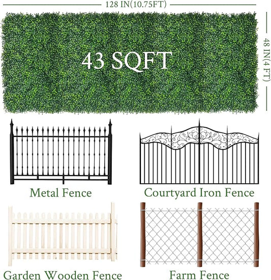 Artificial Ivy Privacy Fence Screen:48"x 128" 4-Layer Leaf UV-Anti Faux - Image 2