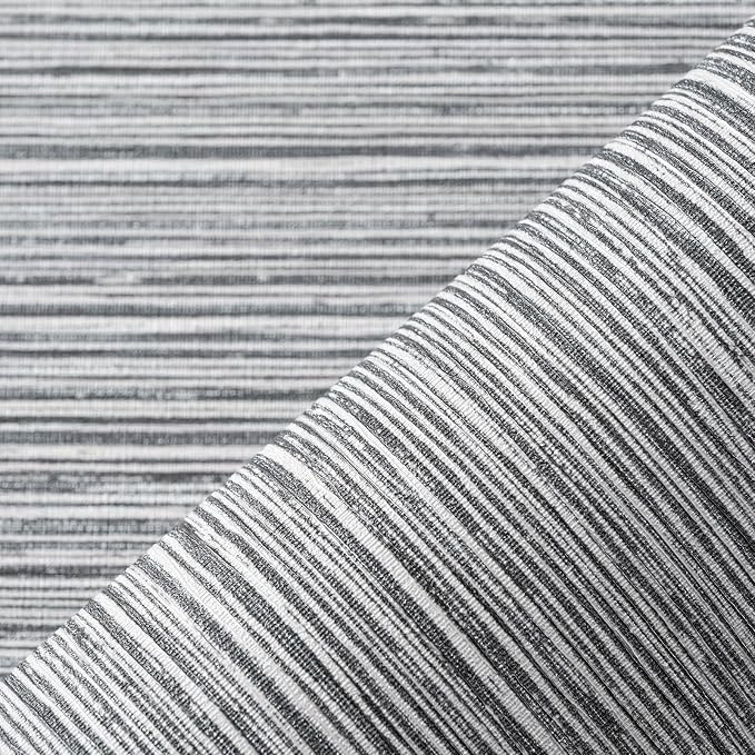 Grasscloth Textured Wallpaper Gray Peel and Stick 24inX393in Fabric Wall Paper - Image 7