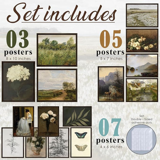 LANCHI95 15 Pcs Vintage Wall Art Decor, Vintage Posters - Image 2