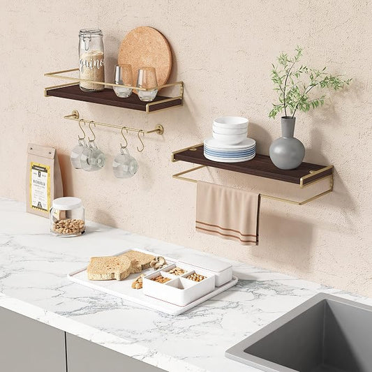 Floating Shelves Bathroom Shelves Over Toilet Set of 2, Bathroom Wall Shelves - Image 2