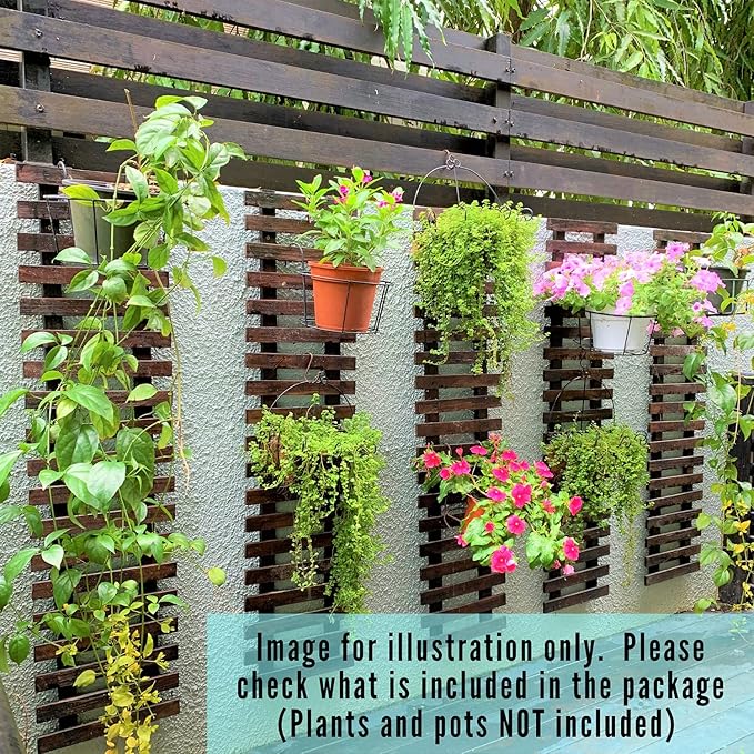 ShopLaLa Wall Planter - 2 Pack Wooden Hanging Succulent Wall Decor, Live Air Plants Orchids Wall Mounted Holder Frame Display for Indoor Outdoor, Living Plant Wall Decor Balcony Garden