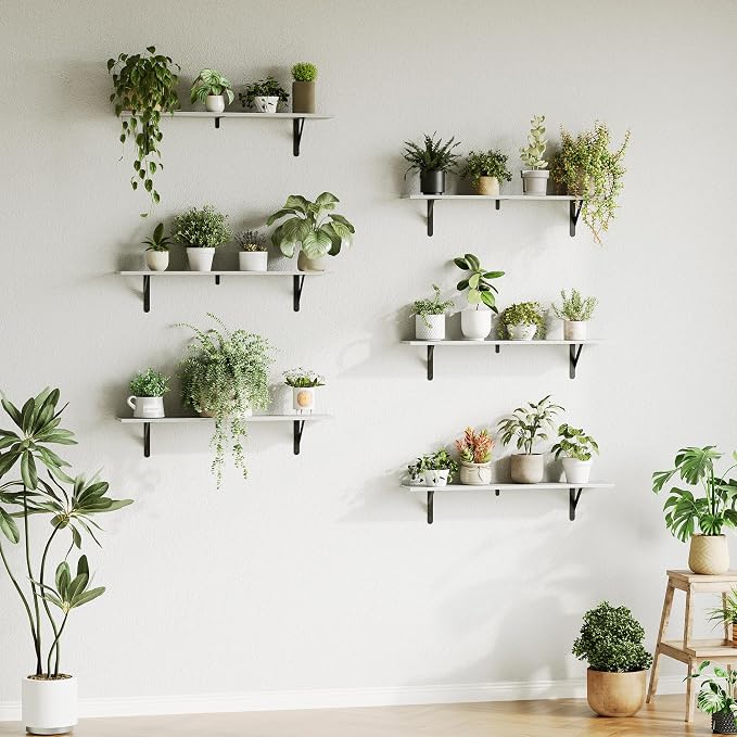 WOPITUES Floating Shelves for Wall 40″W x 8″D, Long Wall Mounted Shelves Set of - Image 8