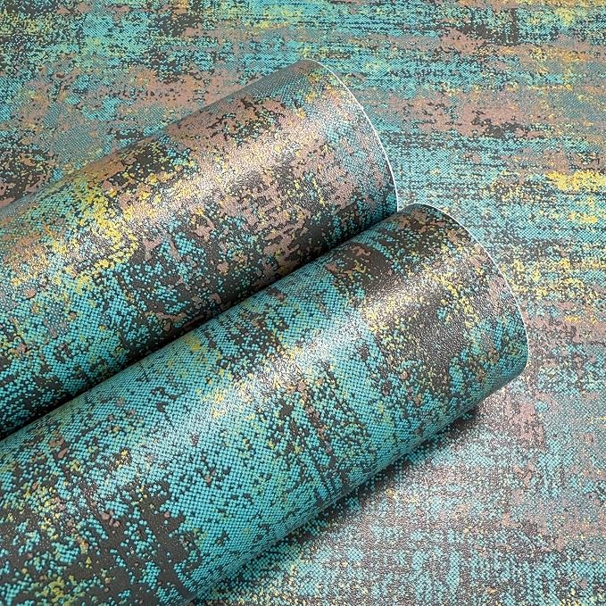 JiffDiff Vintage Metallic Peel and Stick Wallpaper Industrial Metallic Concrete - Image 9