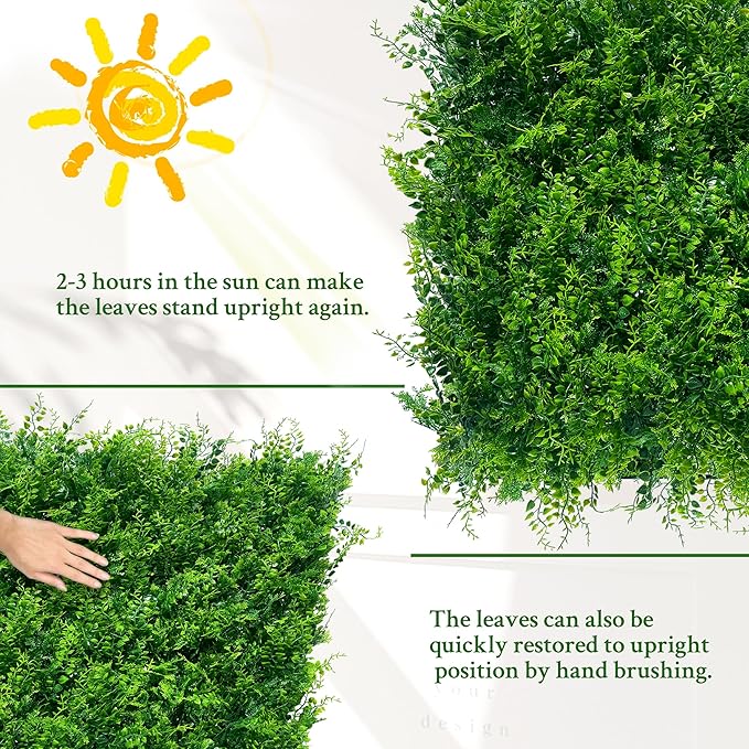 ODTORY Artificial Plants Hedge Wall Panels:40x120 Inch UV-Anti Greenery Boxwood - Image 7