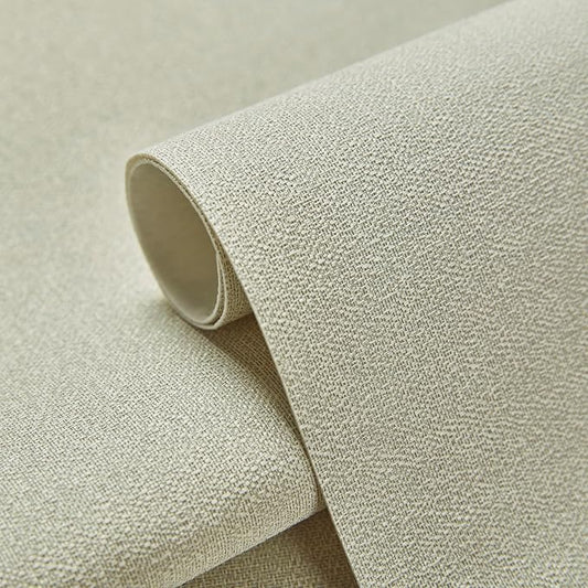 Fabric Grasscloth Texture Self-Adhesive Wallpaper Linen Peel and Stick - Image 2