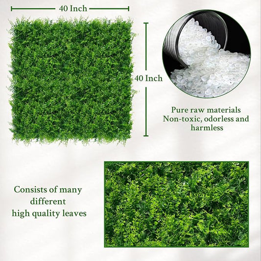 ODTORY Artificial Plants Hedge Wall Panels:20x20 Inch 4P UV-Anti Greenery - Image 2