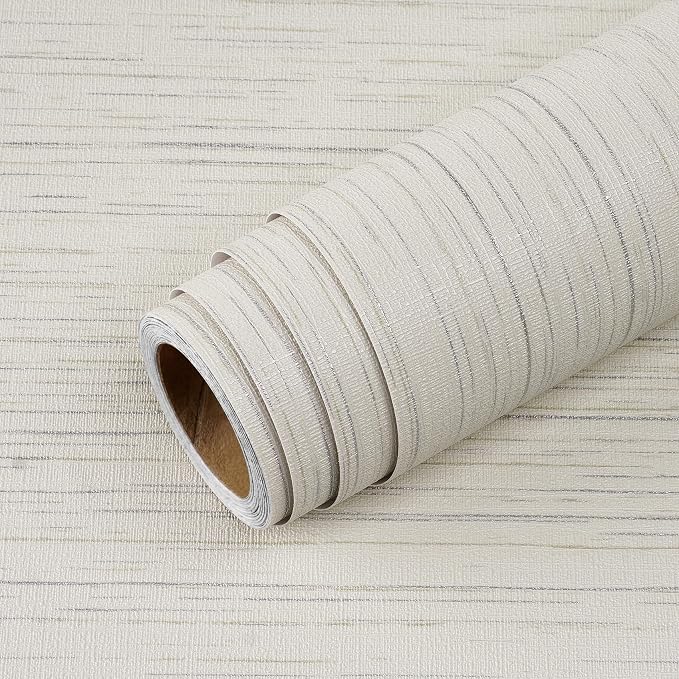Livelynine 15.8X394 Tan Grasscloth Peel and Stick Wallpaper Textured Removable - Image 7