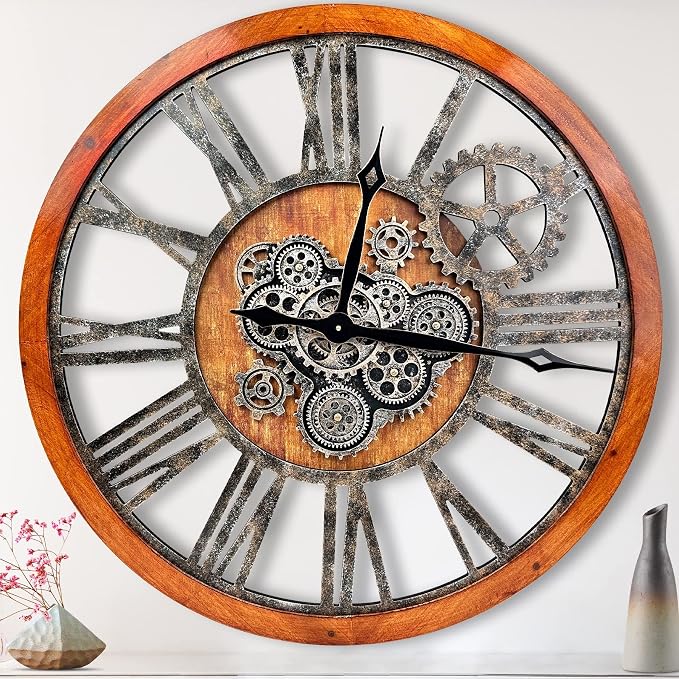 The B-Style Large Wall Clock 36 inch Moving Gear Wall Clock Oversized Vintage by TheB-StyleTB