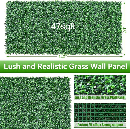 EverNture 48"x140" Grass Wall Panels, Artificial Grass Backdrop, Fake Greenery - Image 2