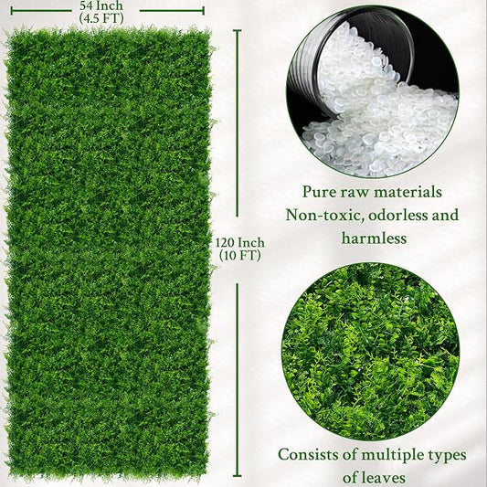ODTORY Artificial Plants Hedge Wall Panels:54x120 Inch UV-Anti Greenery Boxwood - Image 2