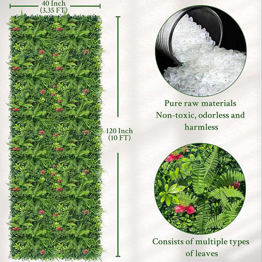 ODTORY Artificial Grass Wall Backdrop Panels Roll: 40X120 in UV-Anti Greenery - Image 2