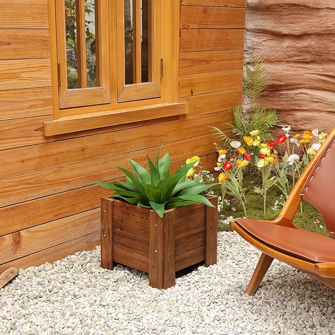 Artificial Plants Outdoor,UV-Resistant Fake Agave Succulent Plant 23 Inch Medium Size Faux Succulents Stems for Indoor Realistic & Natural Home Decor Plants for Office Housewarming