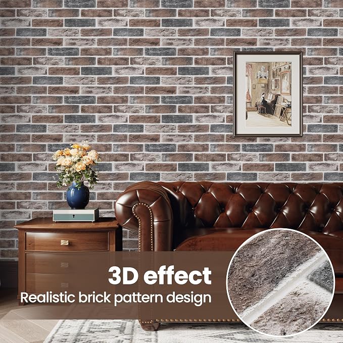 20 PCS 3D Wall Panels Brick Peel and Stick 26.7"x13.4" - Image 7