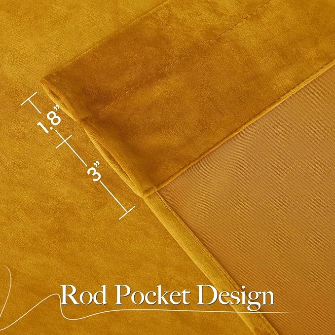 NICETOWN Yellowish Gold Velvet Curtains 84 inches Long - Image 9