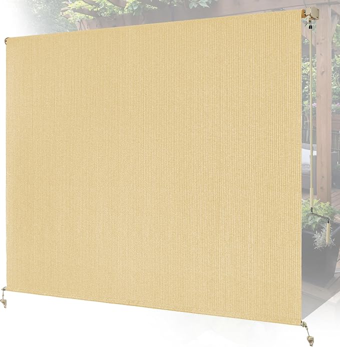 9'W x 8'H Sesame Outdoor Roller Shade by Unknown