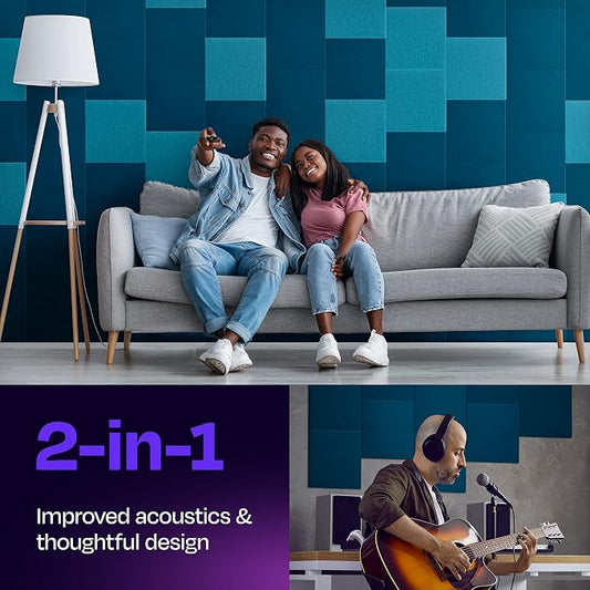 Acoustic Panels 12-Pack Soundproof Wall Panels 12"X12"X0.4" Sound Panels High - Image 2