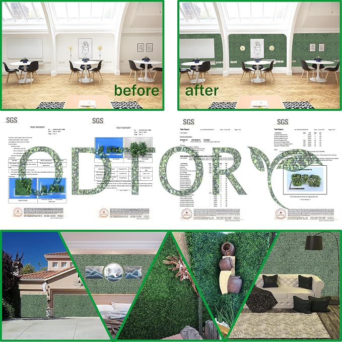 ODTORY Artificial Grass Wall Panels:16" X 12" 6P UV-Anti Greenery Boxwood - Image 6