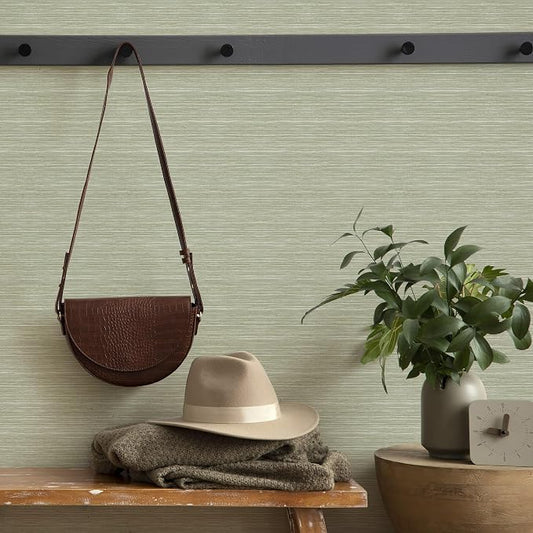 Superfresco Easy Emperor Grasscloth Sage Wallpaper - Image 2